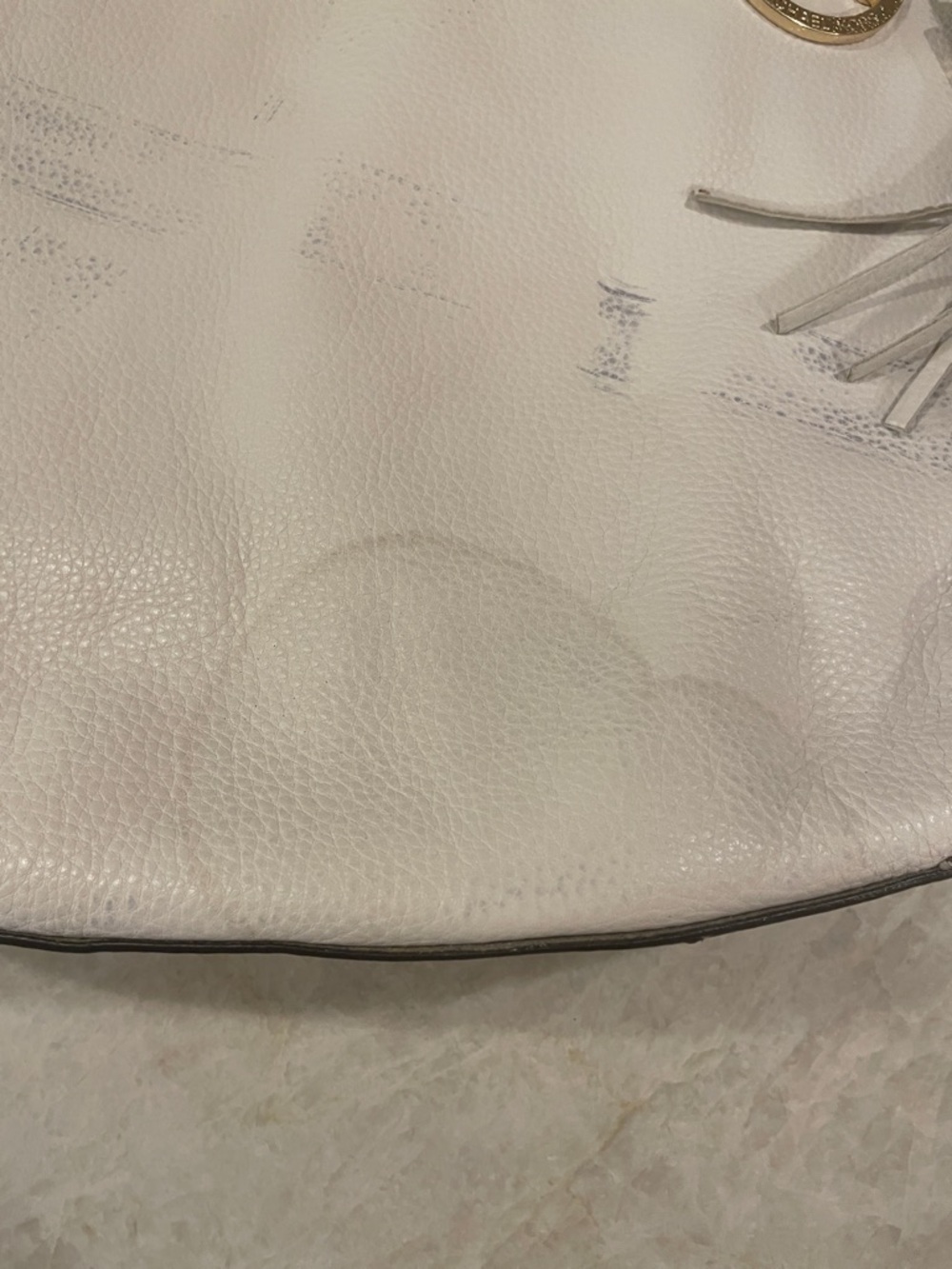 Michael Kors Cream Leather Hobo with Tassel and Gold Charm - Picture 4 of 11